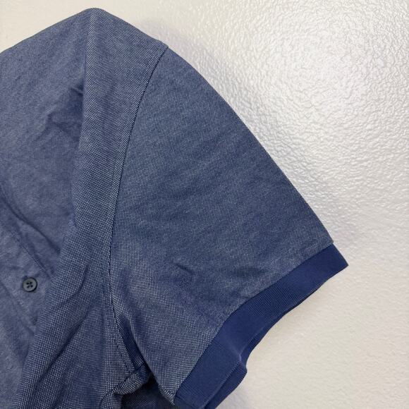 Ermenegildo Zegna Polo Shirt Blue Mens L/XL Short Sleeve Button Up Designer - Picture 7 of 9